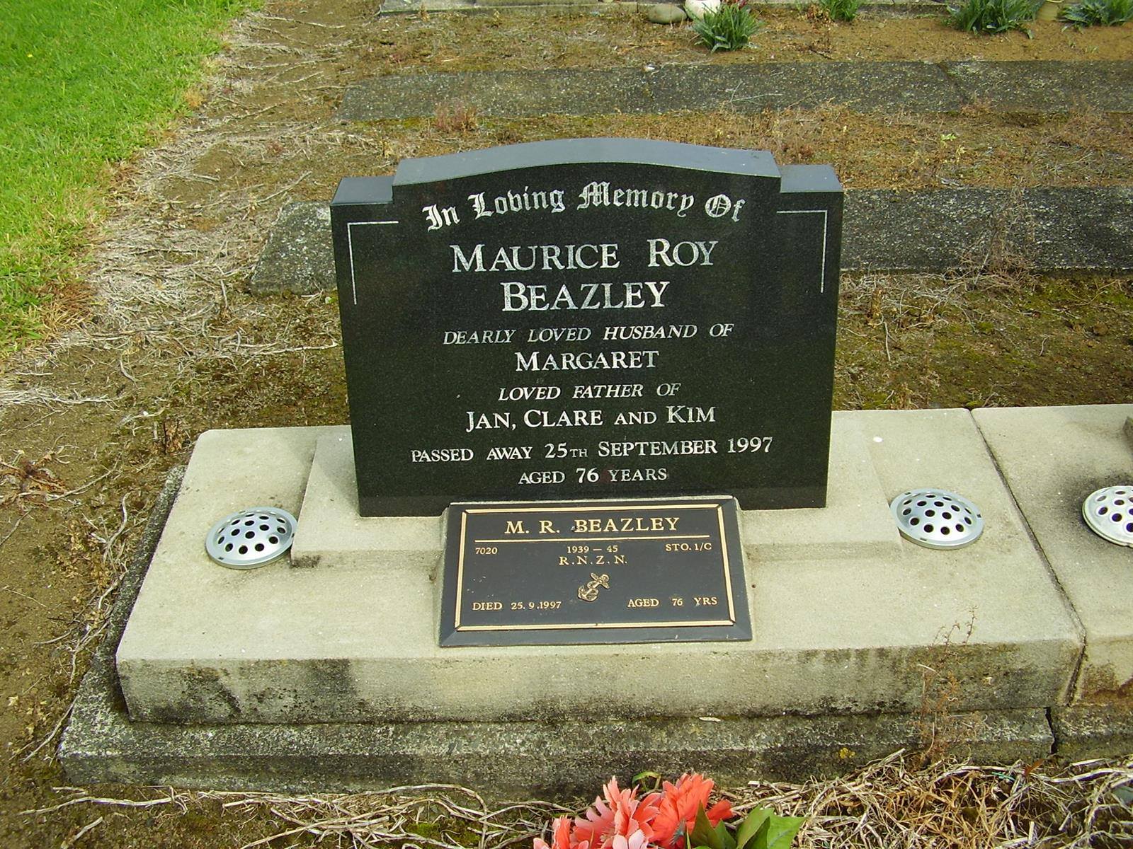 Beazley, Maurice Roy (Headstone)