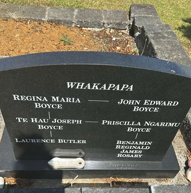 Boyce, Te Hau Joesph (Headstone Back)
