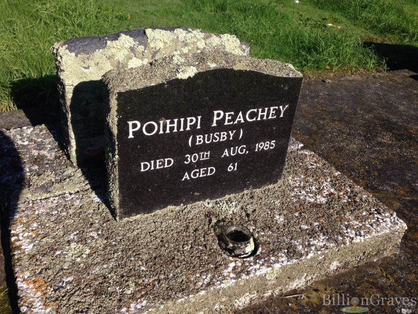 Peachey, Poihipi Busby (Headstone)